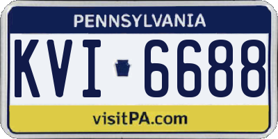 PA license plate KVI6688