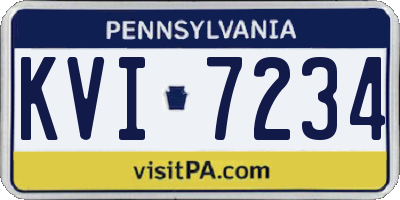 PA license plate KVI7234