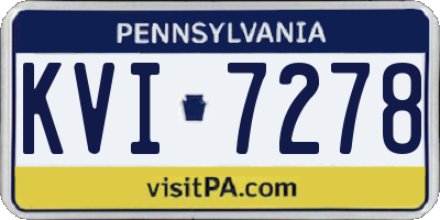PA license plate KVI7278