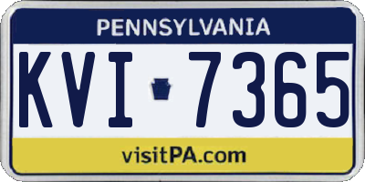 PA license plate KVI7365