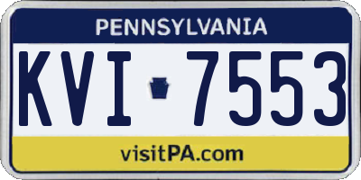 PA license plate KVI7553