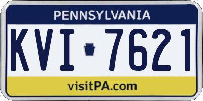 PA license plate KVI7621