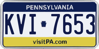 PA license plate KVI7653
