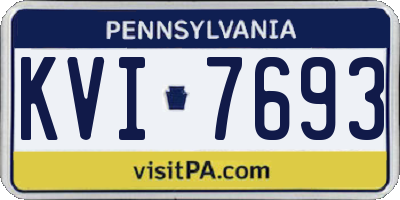 PA license plate KVI7693