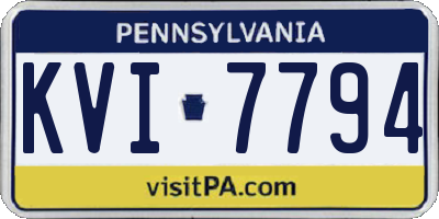 PA license plate KVI7794