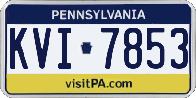 PA license plate KVI7853