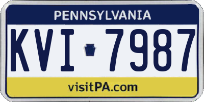 PA license plate KVI7987
