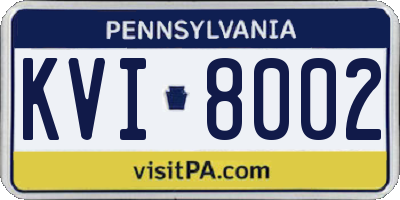 PA license plate KVI8002