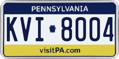 PA license plate KVI8004