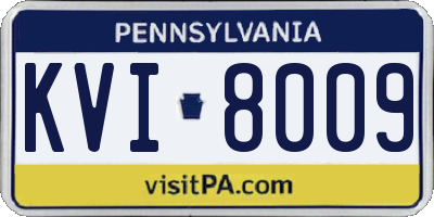 PA license plate KVI8009