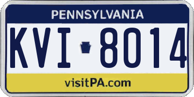 PA license plate KVI8014