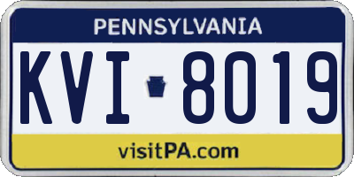 PA license plate KVI8019
