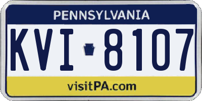 PA license plate KVI8107
