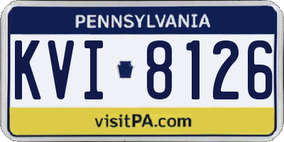 PA license plate KVI8126