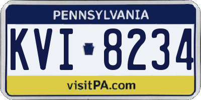 PA license plate KVI8234