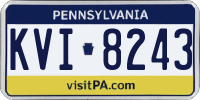 PA license plate KVI8243