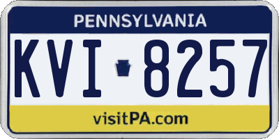 PA license plate KVI8257