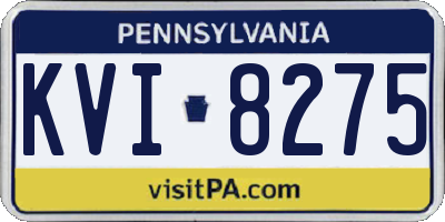 PA license plate KVI8275
