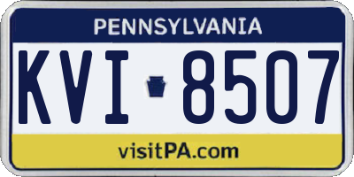 PA license plate KVI8507