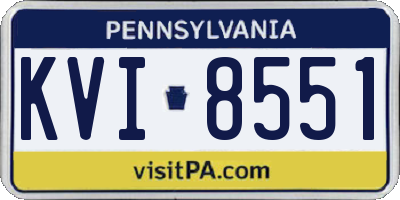 PA license plate KVI8551