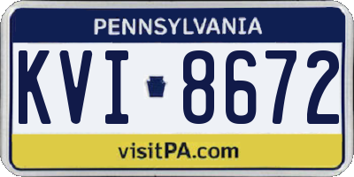 PA license plate KVI8672