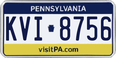 PA license plate KVI8756