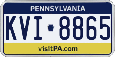 PA license plate KVI8865