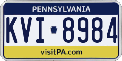 PA license plate KVI8984