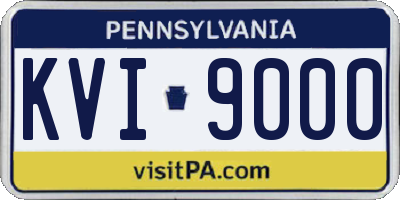 PA license plate KVI9000