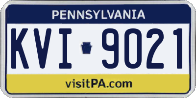 PA license plate KVI9021