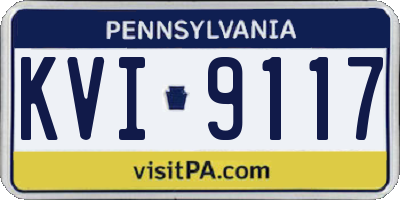 PA license plate KVI9117