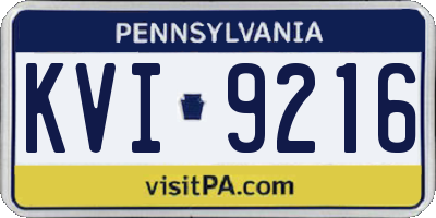 PA license plate KVI9216