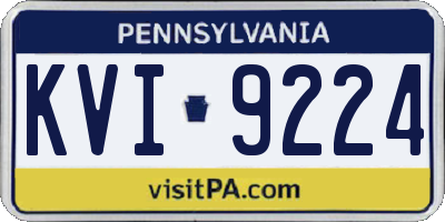 PA license plate KVI9224