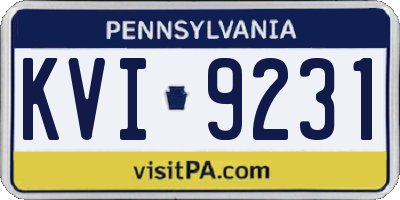 PA license plate KVI9231