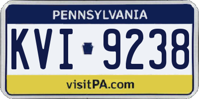 PA license plate KVI9238