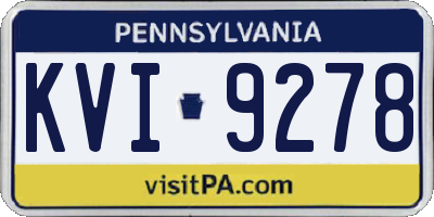 PA license plate KVI9278