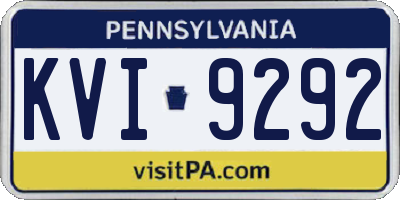 PA license plate KVI9292