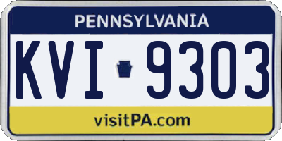 PA license plate KVI9303
