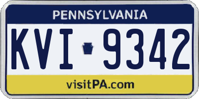 PA license plate KVI9342