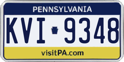 PA license plate KVI9348