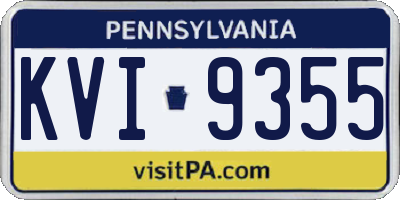 PA license plate KVI9355