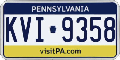 PA license plate KVI9358