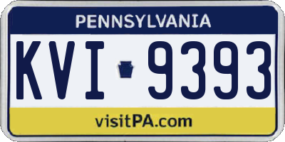 PA license plate KVI9393