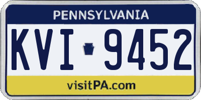 PA license plate KVI9452