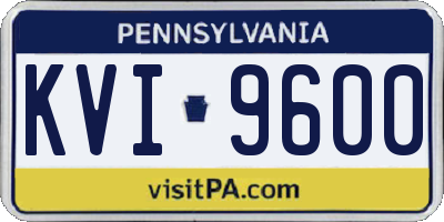 PA license plate KVI9600
