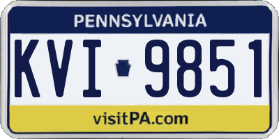 PA license plate KVI9851
