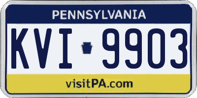 PA license plate KVI9903