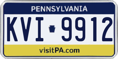 PA license plate KVI9912
