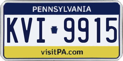 PA license plate KVI9915