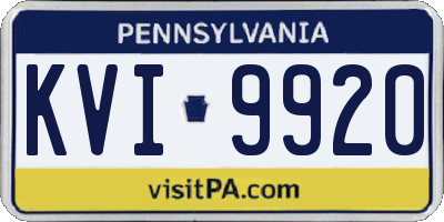 PA license plate KVI9920